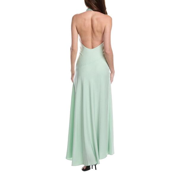 ALC NWT Sara Gown Maxi Dress Halter Mint Green Sz 6 Open Back Formal Satin $595 - Picture 7 of 12